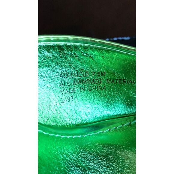 AQUA - 🎉HP🎉 NWT L Sz 7.5 Maeve Reilly Lucio High Heel Slides/Metallic Emerald - Picture 13 of 14